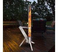 Outdoor Fire Pit, Pellet Torch Fire with 100 x 8 cm Glass Tube, Decorative Ambience Fire Column for Garden and Patio
