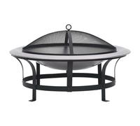 Outdoor Fire Pit with Grill Stainless Steel 76 cm