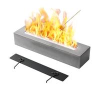 Outdoor Firepit, KISKVV Bioethanol Tabletop Fireplace for Outdoor and Indoor, Concrete Room Fireplace with Extinguishing Aid for Balcony, Garden, Dining Table, Room Decoration (Grey)