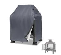 Outdoor Fireplace Cover,Heavy Duty 600D Waterproof Wood Burning Fireplace Cover,Square Chiminea Fireplace Covers 32" L x 24" W x 45" H,Grey