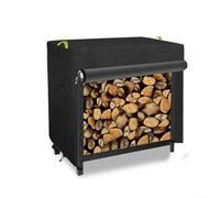 Outdoor Firewood Rack Cover 125 x 65 x 110 cm, 210D Oxford Cloth Waterproof Dust Protective Cover for Small Wood Storage, Black(125 * 65 * 110cm)