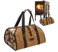 Outdoor Firewood Tote Bag Waxed Canvas Firewood Holder with Handles Firewood Belt,Heavy Duty Canvas Firewood Tote Bag Place Log Holders Outdoor Fire Wood Carrier with Handles Heavy Duty Wood