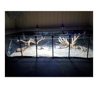 Outdoor Fish Pond Aquarium, Large PVC Canvas Water Tank with Steel Frame & Drain Valve, for Backyard, Farm, Garden Display (BlueClear 50x40x30cm)