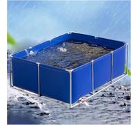 Outdoor Fish Pond with Drain Valve Rectangular Garden Pool for Aquatic Life Temporary Blue Aquarium with Support 3x1.5x0.7m - Perfect for Backyard Enjoyment