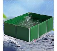 Outdoor Fish Pond with Support Rectangular Pool for Garden Temporary Aquarium with Drain Valve Green 3m x 3m x 0.9m - Ideal for Fish and Aquatic Life