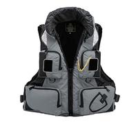 Outdoor Fishing Surf Jacket Angling Swim Vest, Lightweight Adjustable Boat Fishing Snorkel Vest with Boating Kayaking Surfing Swimming Aldult(GRAY,XL)