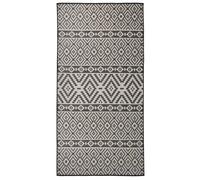 Outdoor Flatweave Rug 100x200 cm Black Stripes Berkfield Home Black Medium