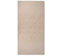 Outdoor Flatweave Rug 100x200 cm Brown Stripes Berkfield Home Brown Medium