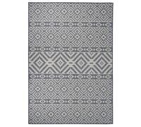 Outdoor Flatweave Rug 160x230 cm Blue Stripes Berkfield Home Blue 100cm diameter