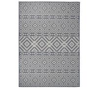 Outdoor Flatweave Rug 200x280 cm Blue Stripes Berkfield Home Blue 100cm diameter