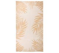 Outdoor Flatweave Rug 80x150 cm Leaf Pattern Berkfield Home Yellow 100cm diameter