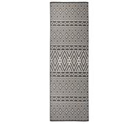 Outdoor Flatweave Rug Black Stripes Runner Area Floor Mat vidaXL