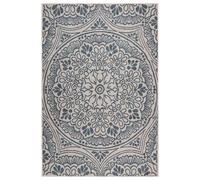 Outdoor Flatweave Rug Blue Pattern Runner Area Floor Carpet vidaXL