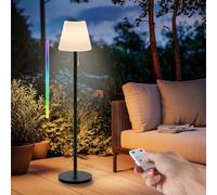 Outdoor Floor Lamp Solar Outdoor Lamps for Patio Waterproof Rechargeable Floor Lamp Cordless Dimmable Warm White+RGB LED Solar floor lamps Outdoor Battery Operated Patio Lamp with Light Sensor.