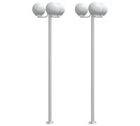 vidaXL Outdoor Floor Lamps 3pcs Silver 215 cm Stainless Steel