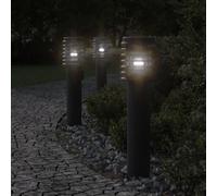 Outdoor Floor Lamps with Outlet 3pcs Black 60 cm Stainless Steel
