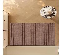 Outdoor Floor Mat Absorbent Low Profile Dust Profil Bas 52x60cm Brown | Water Absorbent Carpet Non-Slippery Easy To Care Rubber Stylish For Front Door Pets And Dogs