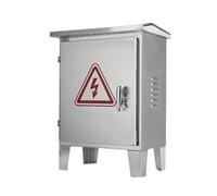Outdoor Floor Mounted Electrical Distribution Box, Stainless Steel Weatherproof Enclosure with Detachable Mounting Plate& Mounting Feet, Freestanding Power Cabinet(50x25x60cm)