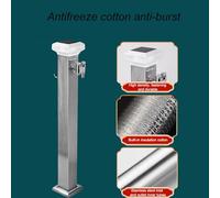 Outdoor Floor-Standing Water Column with Solar LED Lights, Antifreeze Water Column with Hose Holder, for Garden Watering, Courtyard Landscape Decoration(Silver,Large)