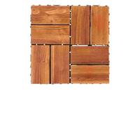 Outdoor Floor Tiles Deck Wood Brushing with Wax Oil Plastic Interlocking Tiles Flooring Solid Patio Outdoor Brown(Color 3)