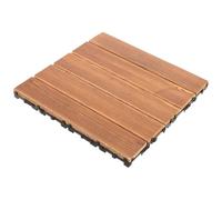 Outdoor Floor Tiles Deck Wood Brushing with Wax Oil Plastic Interlocking Tiles Flooring Solid Patio Outdoor Brown(30.00X30.00X2.3)