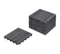 Beliani Outdoor Flooring Accettura Certified Acacia Wood Grey, Grey