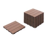 Beliani Outdoor Flooring Ateleta Wood-Plastic Composite (Wpc) Brown, Brown