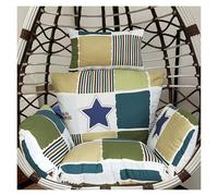 Outdoor Foldable Hanging Basket Swing Egg Chair Cushion Replacement With Headrest Pillow for Most Single Wicker Rattan Hammock(Chairs Not Included)
