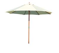 Outdoor Foldable Patio Waterproof Beach Terrace Market Umbrellas, Two Styles (White wooden shade)