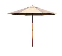 Outdoor Foldable Patio Waterproof Beach Terrace Market Umbrellas, Two Styles (White wooden shade)