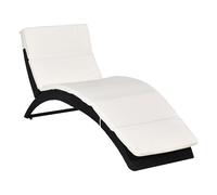 Outdoor Foldable PE Rattan Sun Lounger with Soft Padded Cushion
