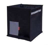 Outdoor foldable storage box for camping, for organizing trash toys laundry and other items, made from sturdy fabric to withstand outdoor conditions (Black)