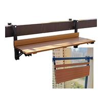 Outdoor Folding Balcony Bar Table for Railings Adjustable Wall Mounted Patio Desk Foldable Side Table Space Saving Bar Table Wooden h 80x20 cm