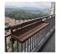 Outdoor Folding Balcony Bar Table - Wooden Deck Rail Table for Patio & Porch - Space-Saving Hanging Desk - Brown (24x150cm/9.45x59.06in)