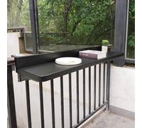 Outdoor Folding Balcony Side Table for Small Spaces Wall Mounted Hanging Table for Railing White,Black-120 * 28cm/47.2 * 11in