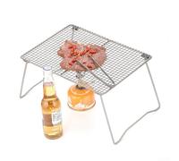 Outdoor Folding Barbecue Grill, Portable Titanium BBQ Grill, Charcoal Grill Suitable For Climbing And Fishing Camping Hiking Picnics(S grill（with leg）)