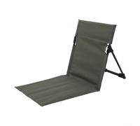 Outdoor Folding Beach Chair with Integrated Backrest and Storage Pocket, Portable Oxford Fabric Lawn Seat for Camping, Stadium, Deck, Brown(Army Green)