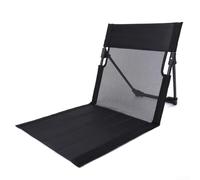 Outdoor Folding Lounge Chair, Breathable Mesh Backrest Aluminum Frame, Compact Portable for CAMP Seat for Beach Garden Picnic Hiking(Black)