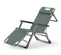 Outdoor Folding Reclining Lounge Chair for Patio, Beach, Pool, Lawn & Camping - Comfortable Deck Chair for Indoor & Outdoor Use (Green, 178x66CM)