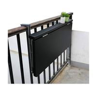 Outdoor Folding Side Table - Wall-Mounted Hanging Railing Table for Balcony & Patio, Compact Deck Table for Garden & Apartment (Black, 120x39CM/47.2x15.4IN)