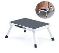 Outdoor Folding Stool 1-Step Convenient Mini Steel Fishing Stool Small Lightweight Portable Seat Foldable Camp Chair 7" Height Holds up to 300Lb, Non-Slip， Easy To Carry and Store