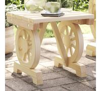 Outdoor Footstool Brown 40x36.5x38.5cm Solid Fir Wood Wagon Wheel Design Patio