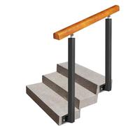 Outdoor for 2 or 3 Steps Wrought Iron Side Mount Stair Railing with Adjustable 270° Brackets Includes Installation Kit 85cm Height Safety Support.