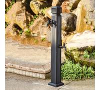Outdoor Fountain, Vertical Antifreeze Garden Water Column with Brass Faucet Hose Spray Gun, Weatherproof Hydrant for Car Washing and Watering