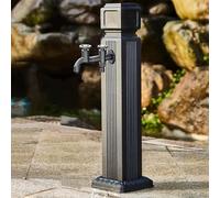 Outdoor Fountain, Vertical Antifreeze Garden Water Column with Brass Faucet Hose Spray Gun, Weatherproof Hydrant for Car Washing and Watering