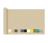 Outdoor Frangivento 140x500cm Fast-Drying Balcony Screen Easy Installation for Various Fences - Sand Color Perfect for Privacy and Wind Protection
