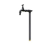 Outdoor Freestanding Copper Garden Water Column with Faucet Outdoor Vertical Antifreeze Water Pipe Brass Floor Mount Water Tap for School Yard Spigot(Nero,80cm/31.5'')