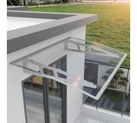 Outdoor Front Door Canopy 150x100cm - UV Protect, Rain Shield, Metal Bracket & PVC Cover - Patio ning for Home Entrance, Shelter