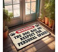 Outdoor Front Door Mat Dog Sign: No Respect For Personal Space Doormat Farm Kitchen Rug Husband Gifts(40X60CM)