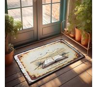 Outdoor Front Door Rug An Open Book Amidst A Serene Landscape With Mountains In The Back Doormat Outdoor Rug Waterproof Funny Bedroom Decor(50X80CM)